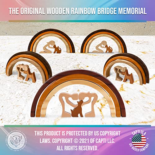 Capti Rainbow Bridge Dog Memorial Gifts, Cat Memorial Gifts - I'll Meet You At The Rainbow Bridge - Pet Loss Gifts, Bereavement, Sympathy Keepsake Dog Mom, Dog Dad For Loss Of Pet (Dog And Mom) #TOP2