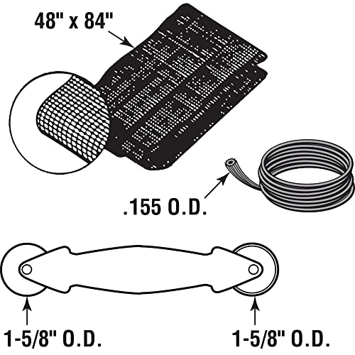 Image of Prime-Line P 7542 Screen Door Repair Kit with Rolling Tool - Replace Screen on Windows or Patio Doors, 48 inch x 84 inch Charcoal Fiberglass Screen Cloth (1 Kit)