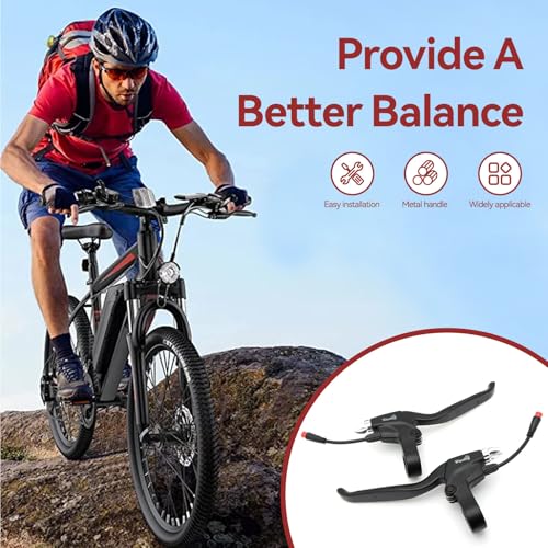 image for Frdhee Waterproof 2 Wires Left & Right E-Bike Brake Lever, Electronic 