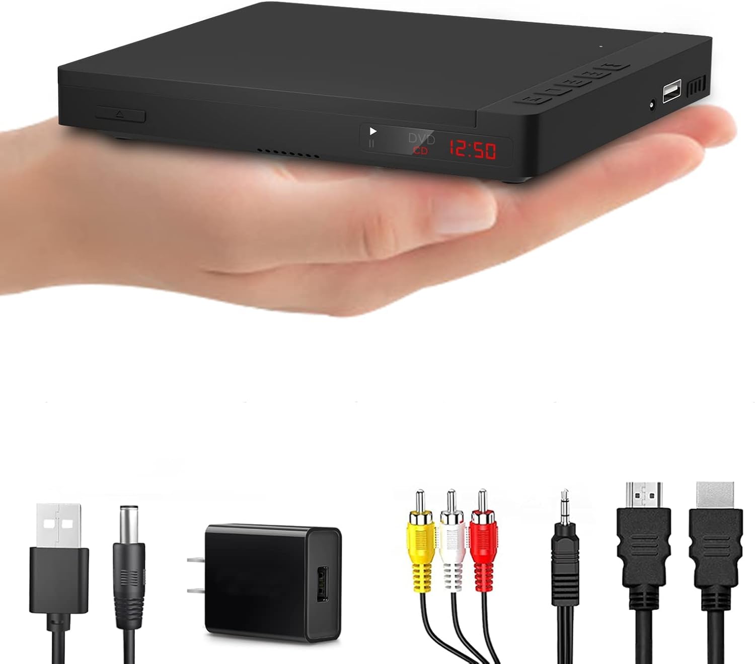 Amazon GOKUID DVDプレーヤー, HDMI AV 1080P Super Mini スピーカー内蔵, CPRM対応