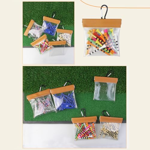 Sac pour tees de golf avec clip transparent fermeture à pression rapide