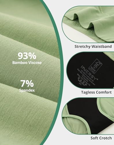 INNERSY Women's Bamboo Viscose Heavy Flow Period Underwear High Waisted Leakproof Panties 3 Pack3