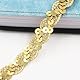 CNFQ Elastisches glänzendes Paillettenband Glitzer Applikation 15MM Bekleidungszubehör S-förmig Paillette Trim Gewelltes Elastische Pailletten für Bühnenkostüme (Golden, 25M)