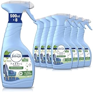 Febreze Anti-Bacterial Fabric Refresher Spray, 4 Litre (500 ml x 8), Odour Eliminator, Morning Freshness