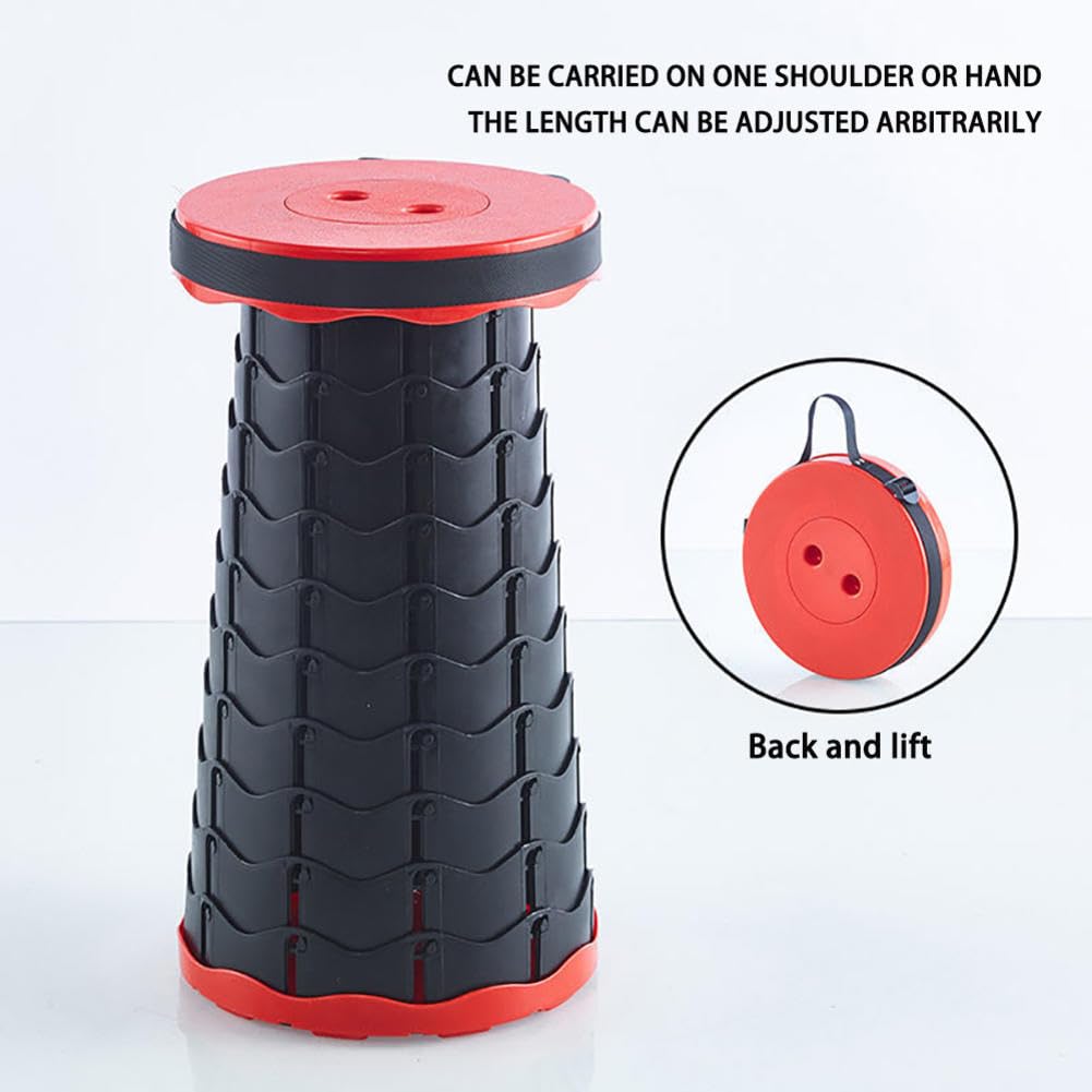 Sgabello Pieghevole Portatile Per Adulti - Altezza Regolabile 7-45 Cm | Portata 210 Kg | Leggero 1 Kg | Per Campeggio, Pesca E Eventi | Nero - Foto 6