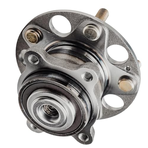 Image of Detroit Axle - Pair Rear Wheel Bearing and Hubs Assembly for 2005-2007 Honda Accord [Hybrid ONLY], 2004-2008 Acura TSX, 5 Lugs w /ABS