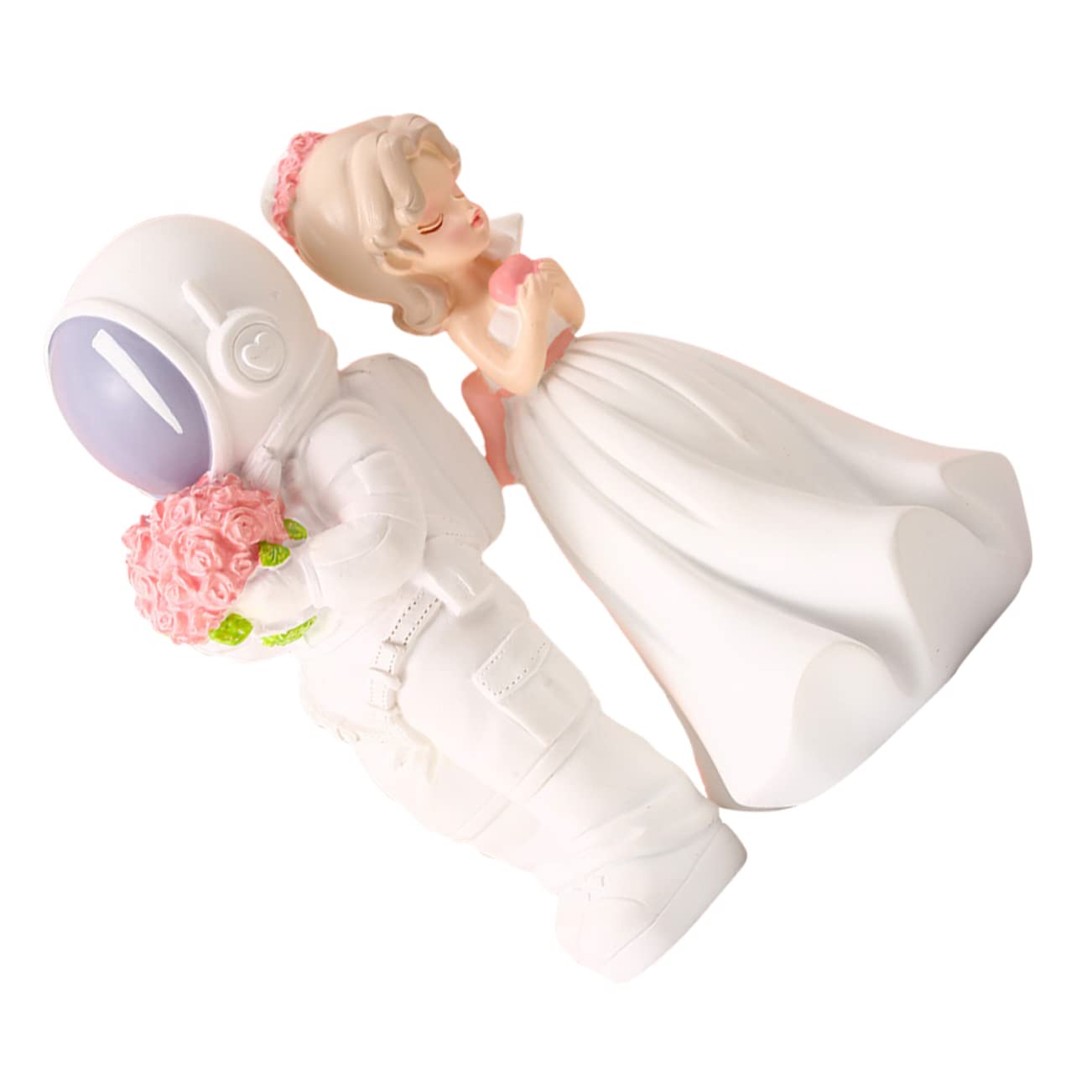 Ornement de Couple en Résine, Figurines de Mariés, Sculpture Décorative Légère pour Étagère et Bibliothèque, Décor de Mariage