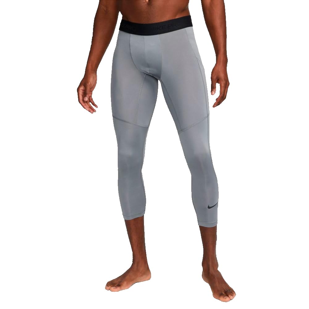NIKE FB7950-084 M NP DF 3QT Tight Leggings Men's Smoke Grey/Black Size M