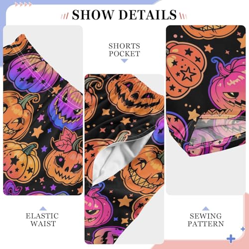 Galaxy Evil Pumpkin Boys Long Pants Soft Trousers Elastic Waist Kids Lounge Bottoms with Pockets S-XL4