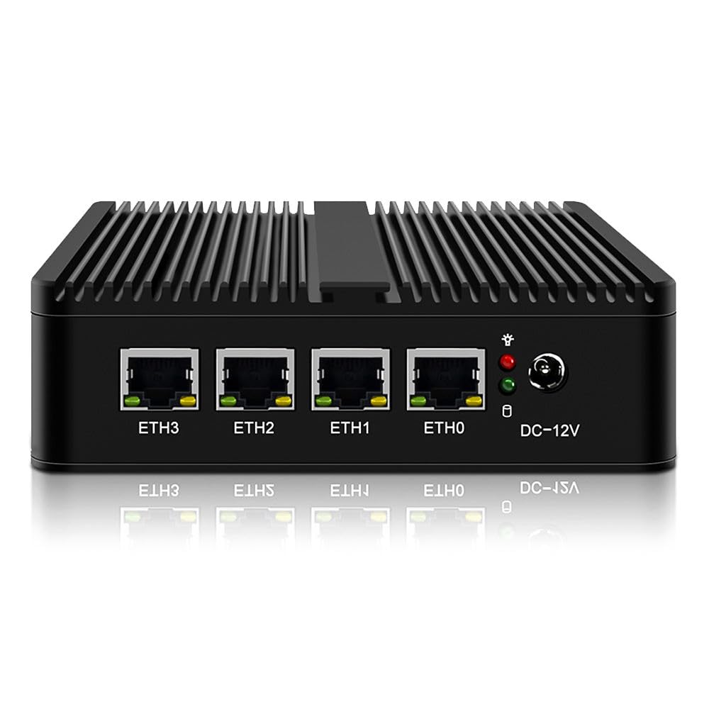 Micro-Firewall-Gerät, 2,5 G, lüfterlos, j5005 4xi226-V RJ45 Desktop | Firewall-Gerät AES-NI ESXi geeignet für pfSense Mini-PC, VGA, HDMI