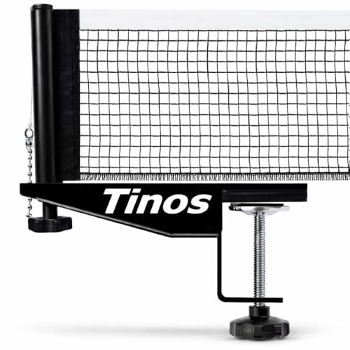 Tinos Professional Table Tennis Net fits 1.8' Maximum Table Thickness | Screw Clamp Ping Pong net & Post Set | Height and Tension adjustments