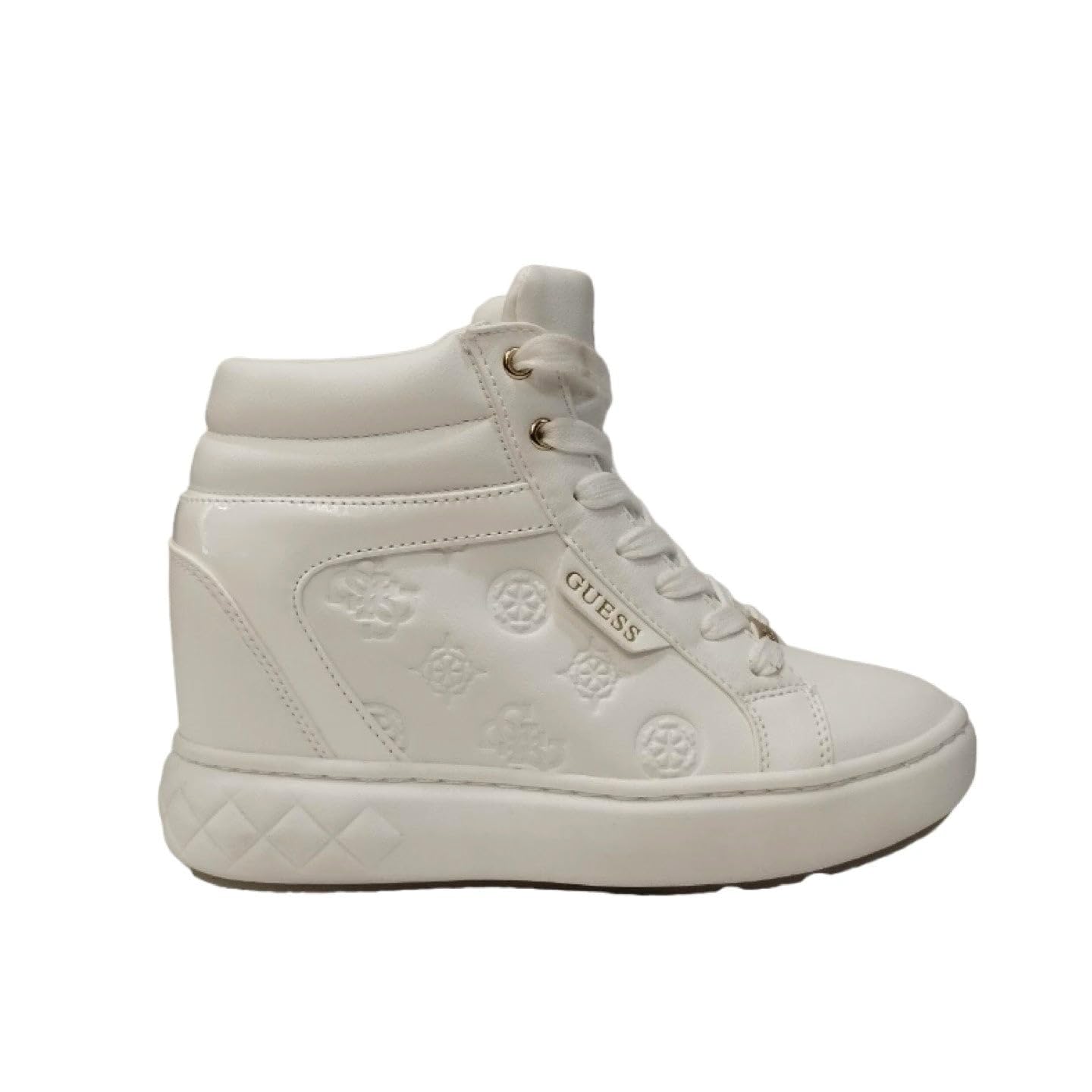 Guess Zapatillas blancas altas Roxana Logo Impreso