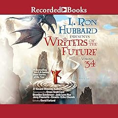 L. Ron Hubbard Presents: Writers of the Future, Volume 34 Audiolibro Por Brandon Sanderson, Jody Lynn Nye, Ciruelo, Erik Bundy, Erin Cairns, Jonathan Ficke, Jeremy TeGrotenhius, Vida Cruz, Cole Hehr, Darci Stone, N.R.M. Roshak, Diana Hart, Amy Henrie Gillett, Janey Bell, Eneasz Brodski arte de portada