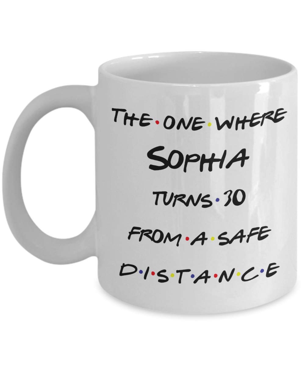Personalized Quarantine Birthday Gift, The One Where Turns 30, 40, 50, 60, 70, 80 Mug, Happy Birthday Coffee Mug, 30th Birthday Gift, Bday Social Distancing Funny Idea (11oz, White)