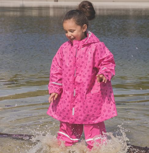 Playshoes Regenjacke Unisex Kinder Wind- und wasserdicht Regenmantel Regenbekleidung, Herzchen, 116
