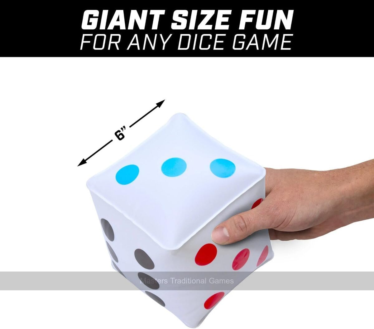 GoSports 6 Pack Giant Inflatable Dice 6 Pack with Tote Bag - 6 Inch Size