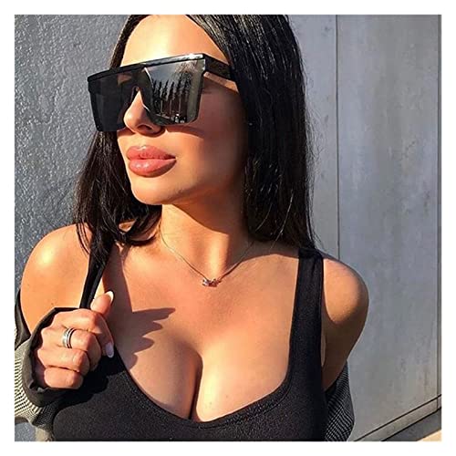 ZZSRJ Fashion Square Sunglasses Women Retro Oversized Sunglasses Large Frame Sunglasses Black Ladies (Lenses Color : 4)2