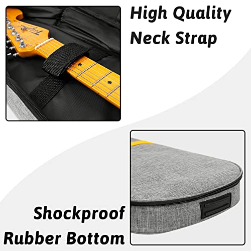 Image of Electric Guitar Bag Gig Bag, LETSROCK 39 Inch Electric Guitar Case with 0.5 Inch Thick Padding with Carry Handle, Pocket & Neck Strap Gray