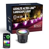 LEONLITE Alter-Link Series RGBCW Well Lights Landscape LED In-Ground Outdoor, 12V-15V AC Smart Color Changing Low Voltage Well Lights, 1800K-5000K, Bi-Flow Controller Not Included, Pack of 6