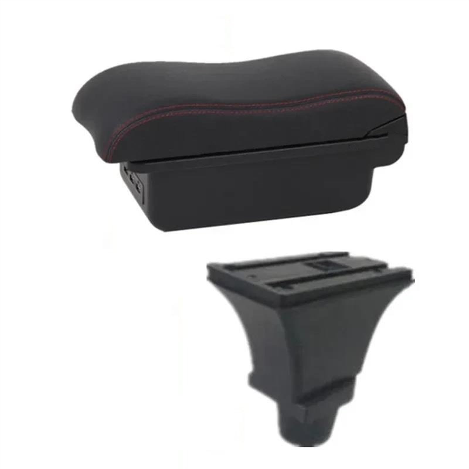 NMJLQW Storage Rack Car Armrest Box Central Storage Box Dedicated Retrofit With USB Car Accessories For Aygo(B2 red line 3USB)