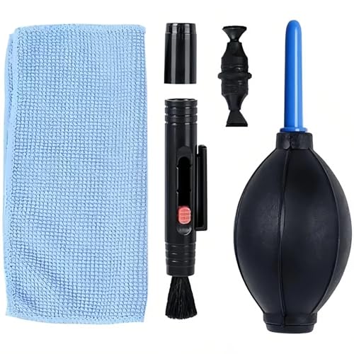 Kit per la pulizia dell'obiettivo della fotocamera, strumenti di pulizia elettronica 3 in 1: spolverino ad aria, panno in microfibra e penna morbida per fotocamera, obiettivi, occhiali, schermo del