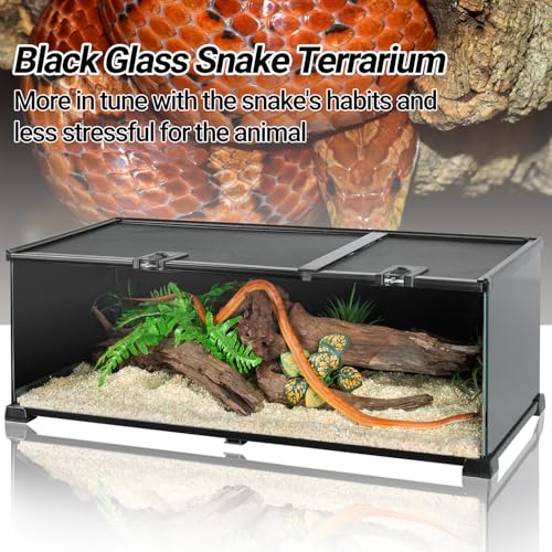 REPTIZOO Tanque de terrário para répteis 76,2 x 30,5 x 25,4 cm, tanque de cobra de vidro colorido pr