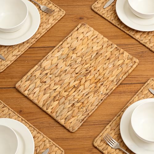 Set de table de qualité supérieure en jacinthe d'eau tressée rectangulaire 30x40 cm - 7