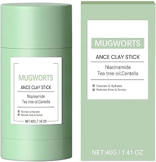 Clay Mask Stick, Refreshing, Deep Cleans Blackheads, Reduces Acne & Shines, For Oily and Acne-Prone Skin, Oil Control, 5-Minute Pore Purifying Stick, 1.41 Oz