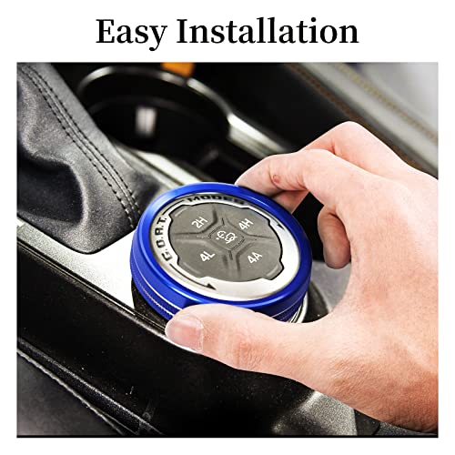 For Ford Bronco Accessories 2021-2023 Air Conditioner Headlight Switch Knob 4Wd Wheel Drive Trailer Gear Switch Knob Cover Accessories Aluminum 6Pcs Blue #TOP2