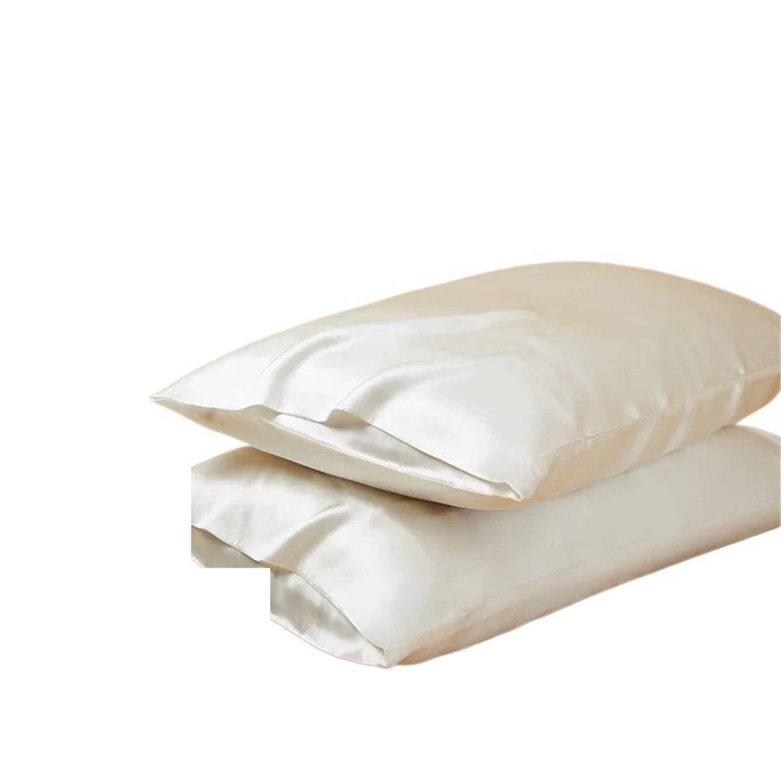 2PCS Pillowcase Both Sides Mulberry Silk Pillow Case Cover for Skin Care Envelope Closure for Bedding(White,40x60 cm)