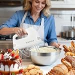 WEPSEN Hand Mixer Electric Mixing Bowls Set, 5 Speeds Handheld Mixer with 4 Nesting Stainless Steel Mixing Bowl, Measuring Cups Spoons 200W Kitchen Blender Whisk Beater Baking Supplies For Beginner - Image 2