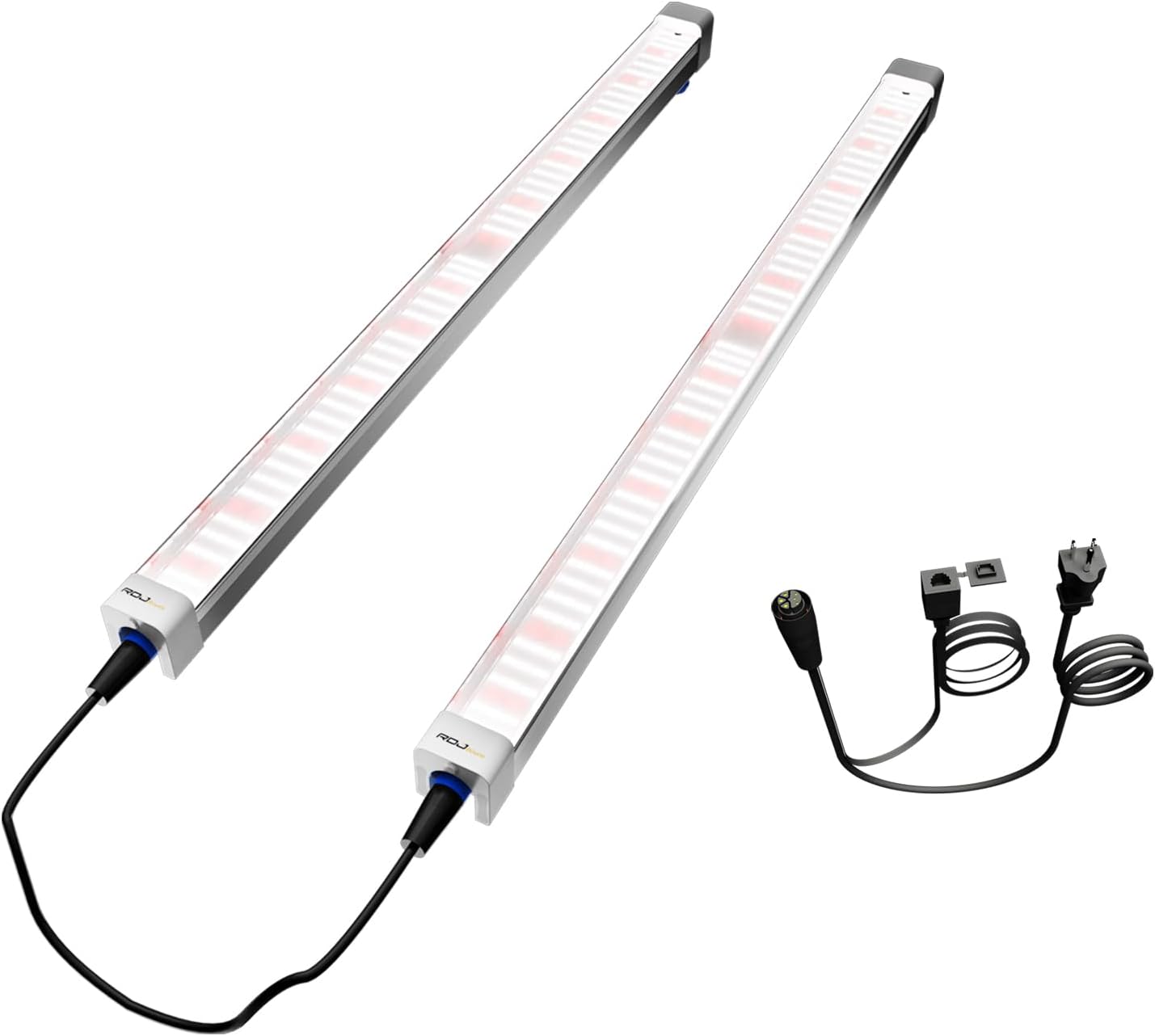 RDJ Bouns Under Canopy LED Grow Light U120, 120W Full Spectrum with 660nm & IR, 0-10V/PWM Dimming IP65 Waterproof, 46 Inch for Indoor Hydroponic Plants, Daisy Chain Cascade Cable Harness