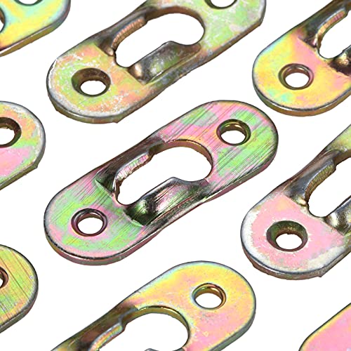 Image of dophee 20Pcs Metal Keyhole Hangers with Screws Heavy Duty Hanging Plates Brackets Fasteners Hooks Hardware for Mirror Photo Picture Frames Oil Painting, 1.46x0.50inch