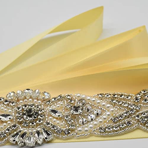 Syiomlis Rhinestone Wedding Dress Belt Bridal Belt,Bridesmaid Gown Sash for Wedding Bride/Baby Shower Dress2