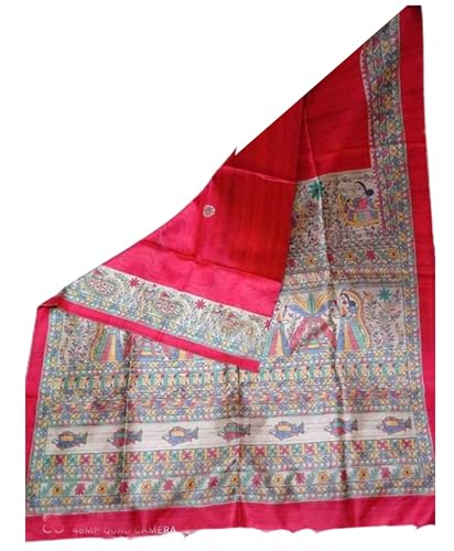 Generic red tussar silk saree in tussar silk – image 2