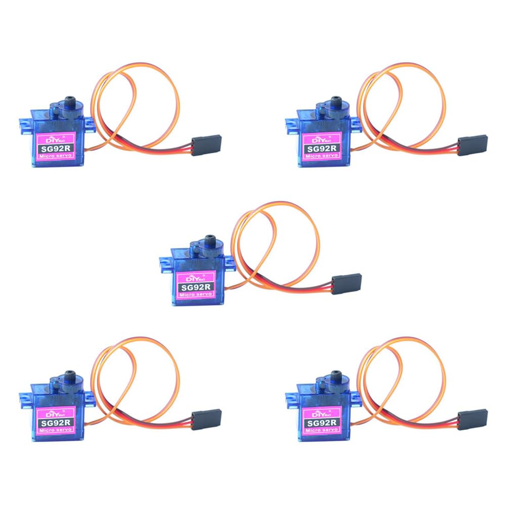 Sparkleiot SG92R 9g Micro Servo Motor 360 Degree Continuous Rotation for RC Remote Control Aircraft Model Need PWM 500-2500usec(Pack of 5pcs)