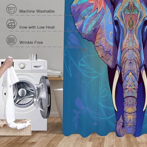 Rideau de douche mandala 150x180 cm avec crochets pour salle de bain