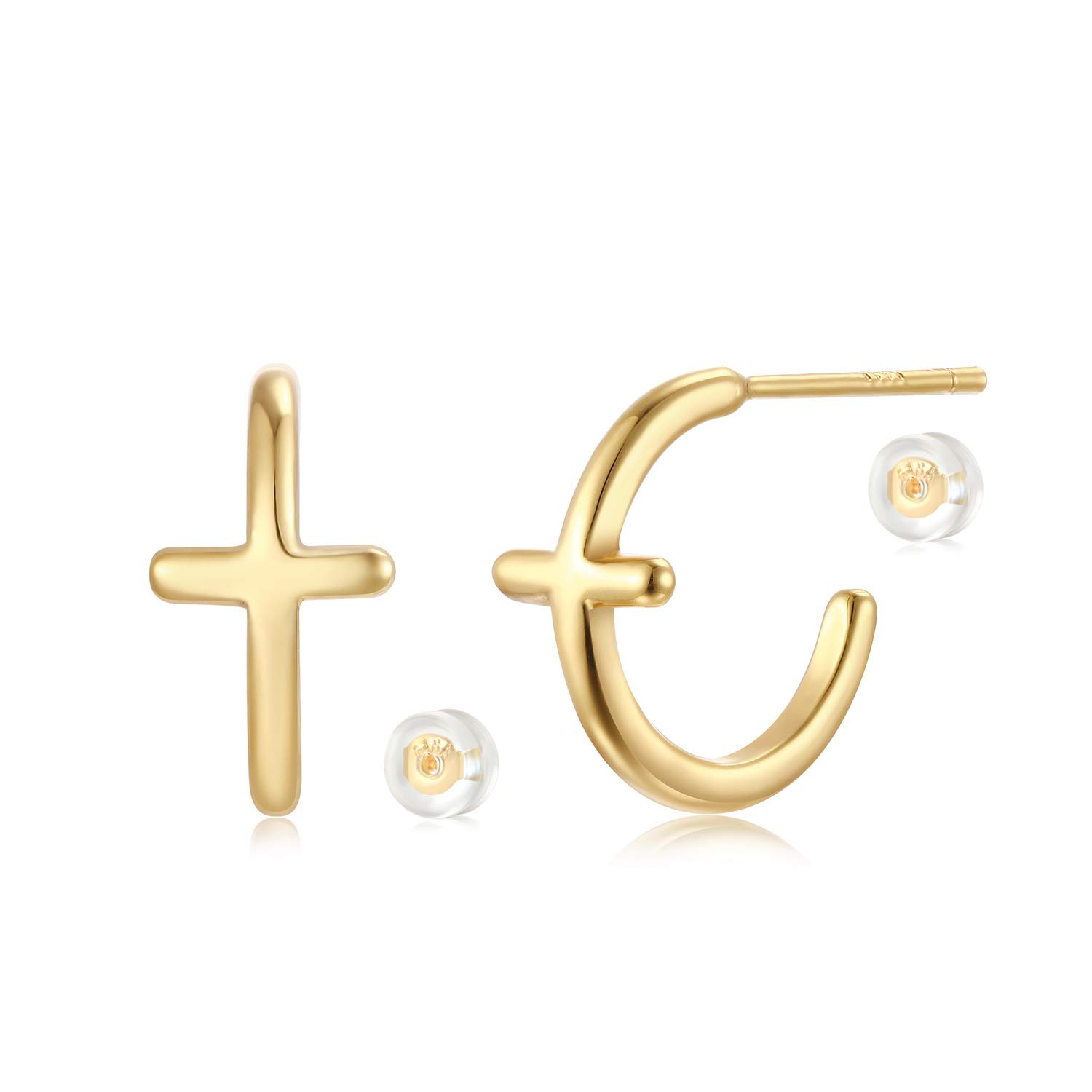 MYEARS Women Hoop Earrings Gold 14K Gold Filled Small Simple Handmade Hypoallergenic Everyday Illusion Jewelry