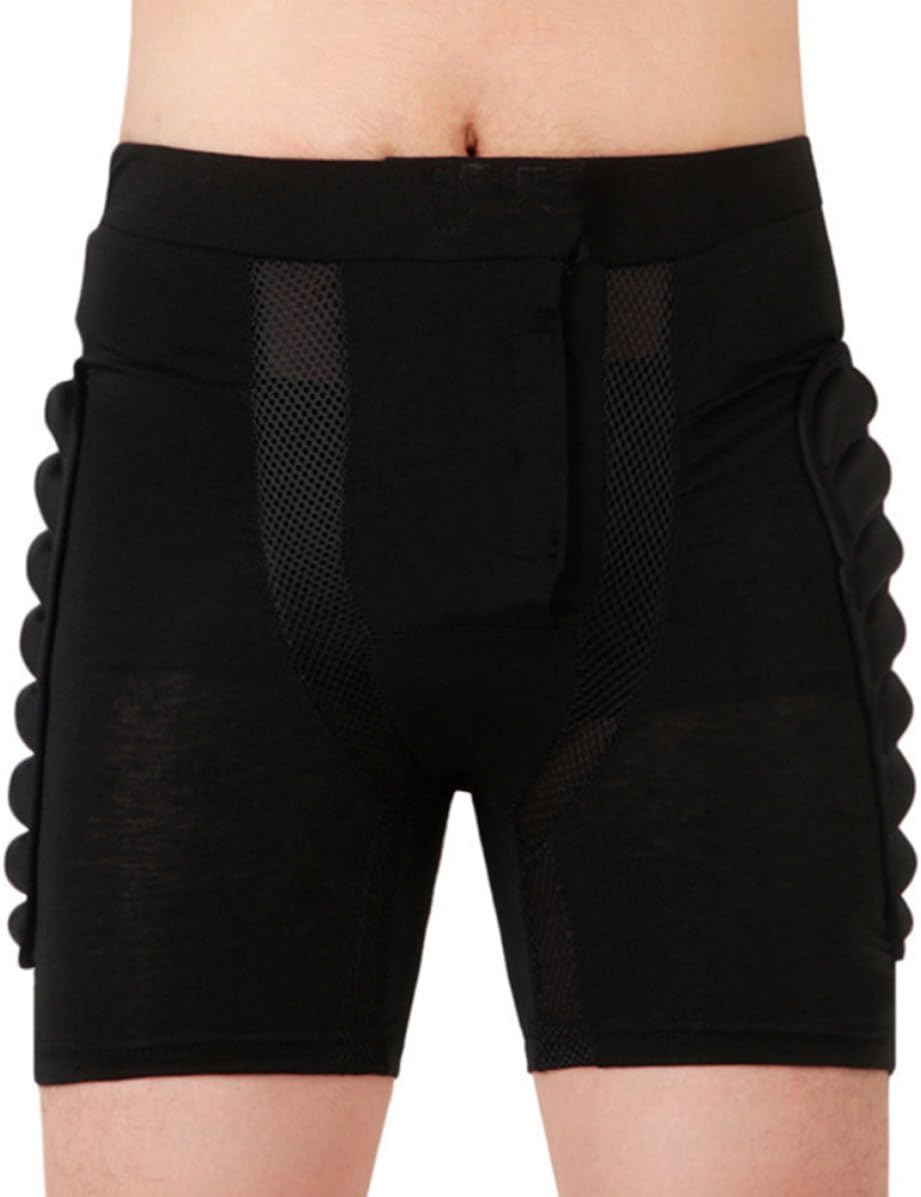 Padded Protective Pants Black for Snowboarding and Cycling Adults Youth