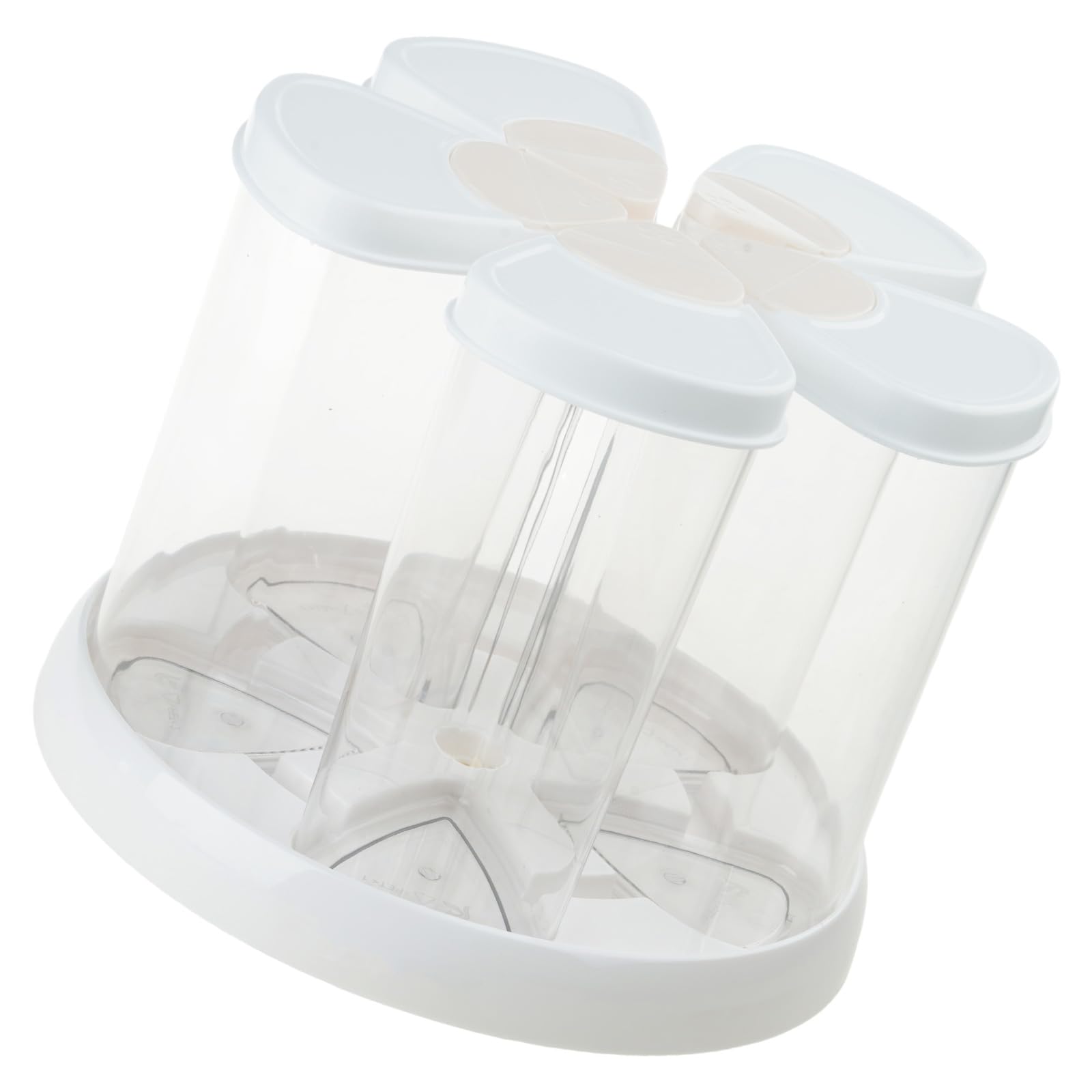 HDOYTXXM Clear Rotating Grain Storage Container Sealed for Kitchen Food Grade Space Saving Grains Dispenser for Small Kitchens