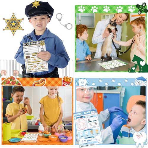 Image of Eaasty 6 Pack Kids Pretend Play Notepads 4x6 Inch,Role Play