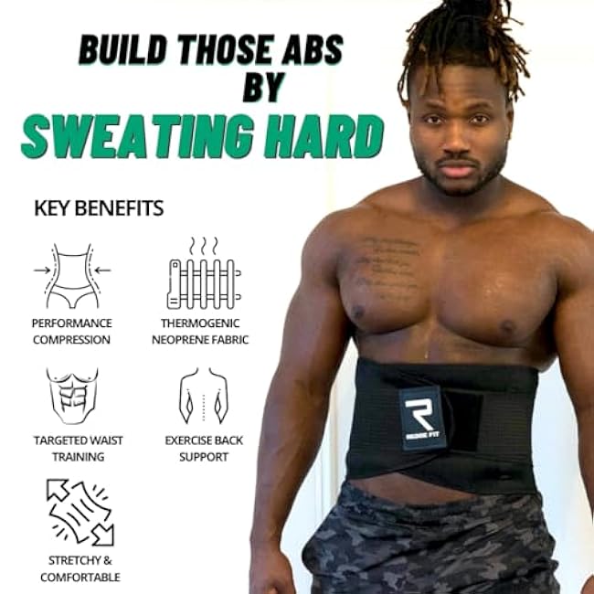 Redge Fit? Complete Portable Full Body Home Gym Park Workout Set | 6 Tension Bars + Black Waist Belt