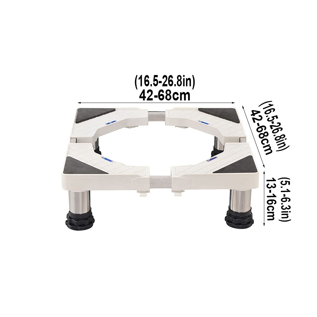 Anti-Vibrations-Waschmaschinen-Dolly-Basis, Länge 42-68 cm, verstellbarer Kühlschrankständer, Wäschetrockner-Basis mit 8 Beinen, robuster Gerätemover für Kühlschrank, Pflanzenbehälter, Möbel