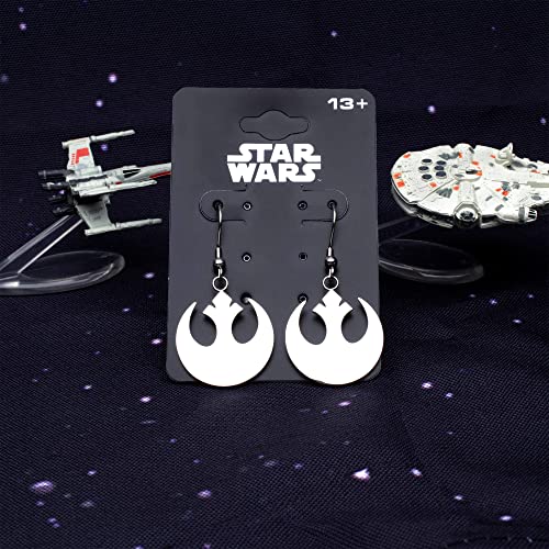 Amazon Collection Star Wars Jewelry Rebel Alliance Stainless Steel Dangle Hook Drop Earrings (SALES1SWMD), silver3