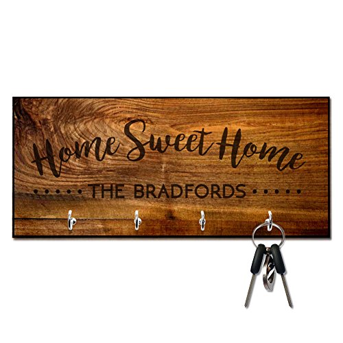 Product Image of the Pattern Pop Personalized Rich Wood Look Home Sweet Home Key Hanger