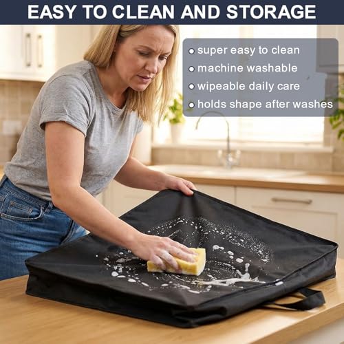 Image of Heavy Duty Air Fryer Toaster Oven Dust Cover for Ninja French Door Premier Air Fryer Oven FO101 20.3QT,16.93 inchDx14.57 inchWx12.99 inchH, 600D nylon w /12m Foil, Heat-Resistant Waterproof Oil-Proof