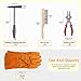Rustark 4 Pcs Wire Scratch Brush Slag Removal Tool Set Contains 10 Inch Welding Chipping Hammer, Welding Mufti-Functional Pliers, Wire Brush, Welding Gloves for Cleaning Removing Slag
