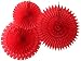 Hanging Honeycomb Tissue Fan, Red, Set of 3 (13 inch, 18 inch, 21 inch)