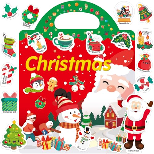 Weihnachten Deko Aufkleber für Kinder, Wiederverwendbare...