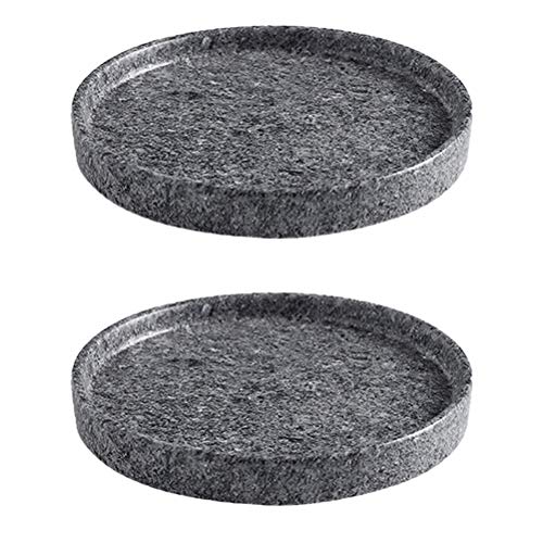 Doitool 2Pcs Round Ceramic Plant Saucer Tray Plant Pot Saucer Flower Pot Tray For Garden Potted Water Drips And Soil (Grey, 5.9X5.9X0.7 Inch) #TOP8